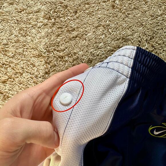 Vintage 90s Nike Navy Track Pants Snap Button Mens Size M - Picture 14 of 16